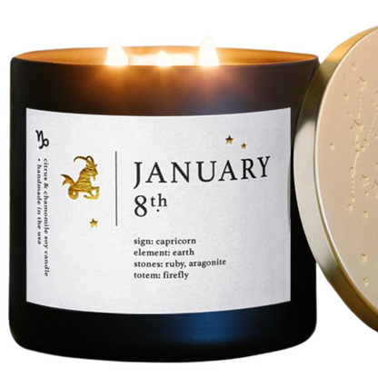 January Zodiac Birthday Candle