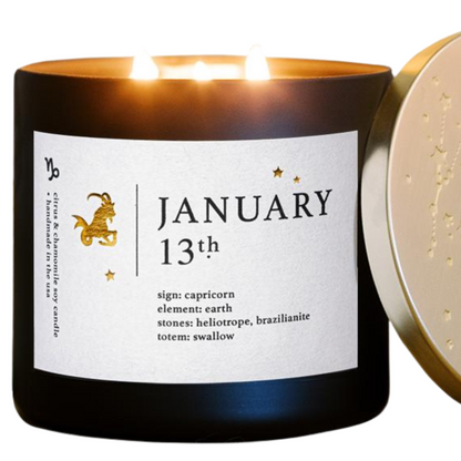 January Zodiac Birthday Candle