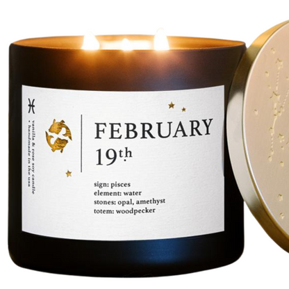 February Zodiac Birthday Candle