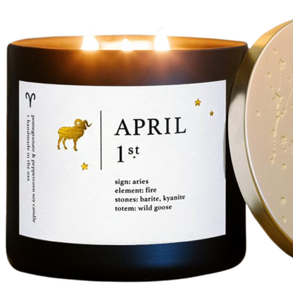 April Zodiac Birthday Candle