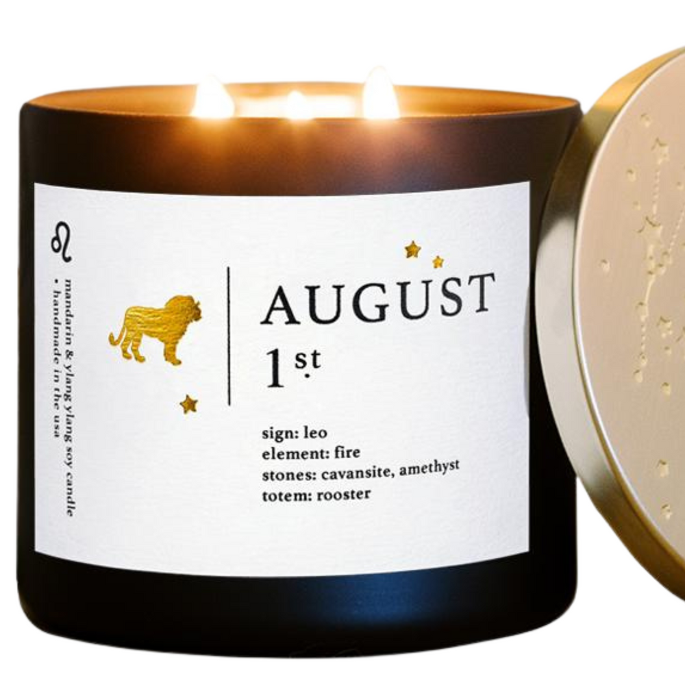 August Birthdate Zodiac Candles