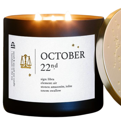 October Zodiac Birthday Candle