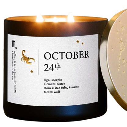 October Zodiac Birthday Candle