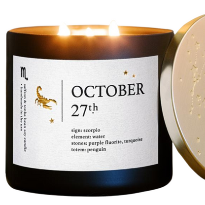 October Zodiac Birthday Candle