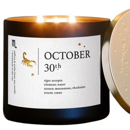 October Zodiac Birthday Candle