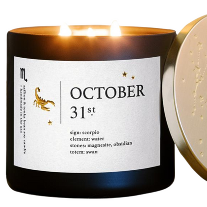 October Zodiac Birthday Candle