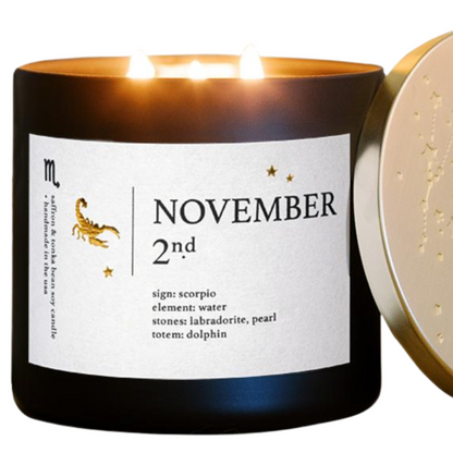 November Zodiac Birthday Candle