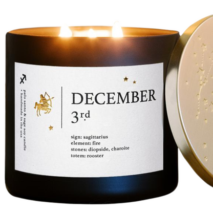 December Zodiac Birthday Candle