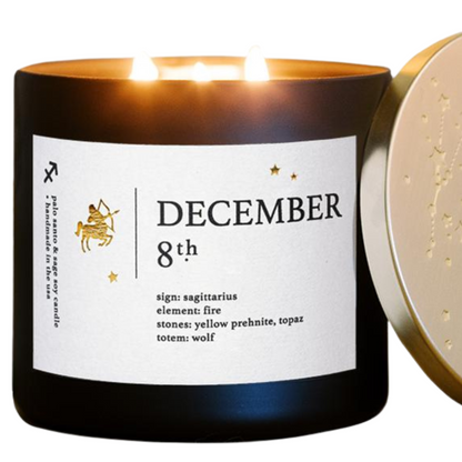 December Zodiac Birthday Candle