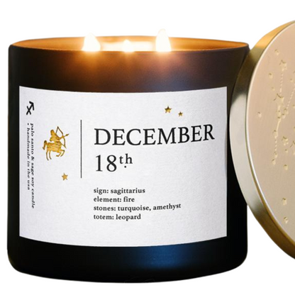 December Zodiac Birthday Candle