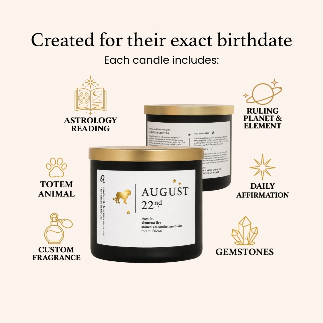 August Birthdate Candle