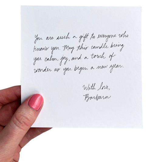 Handwritten Gift Message