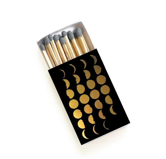 Moon Phase Matches with Stamped Gold Foil